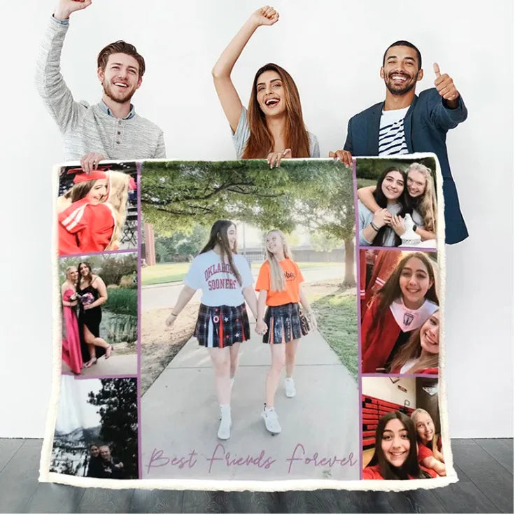 Customizable 3D Printed Synthetic Material One-Piece Dropshipping Double-Sided Flannel White Blanket Digital Foreign Trade