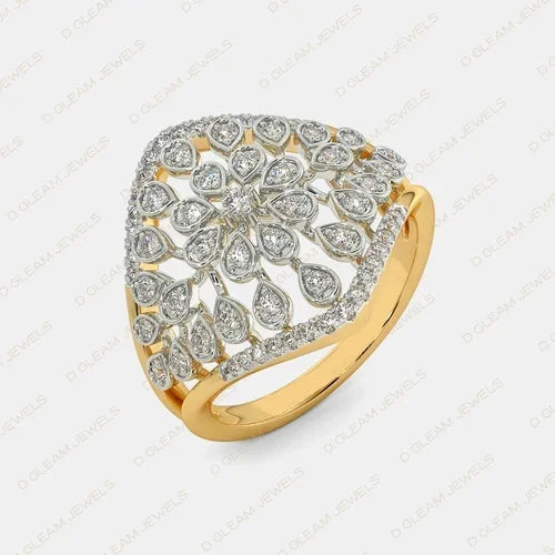 Atria Shaped Silver Zircon IGI Certified 0.90ct VS1-VS2 Clarity Prong Setting Rhodium Plated Unisex Ethnic Wedding Engagement