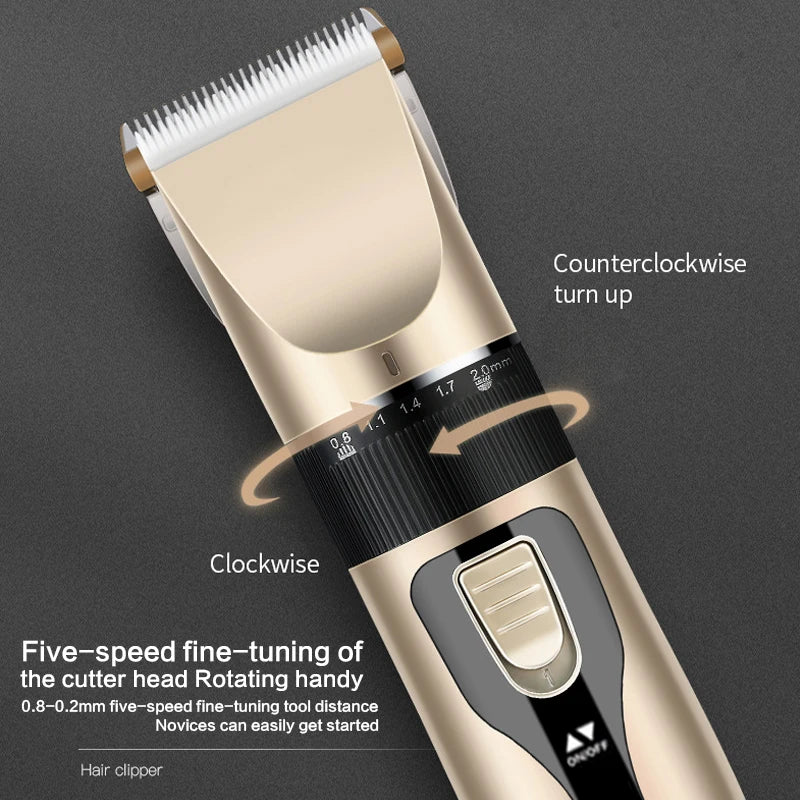HotSale Professional USB Cordless Electric Portable Hair Trimmer Rechargeable Barber Hair Clipper Kit Ceramic Haircut Grooming