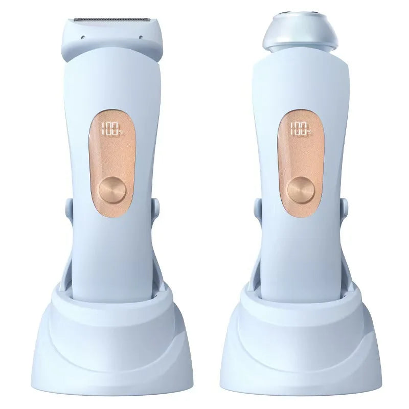 2 in 1 Rechargeable Battery Portable Women Lady Shaver for Leg Arm Hand Face Epilator Shaver