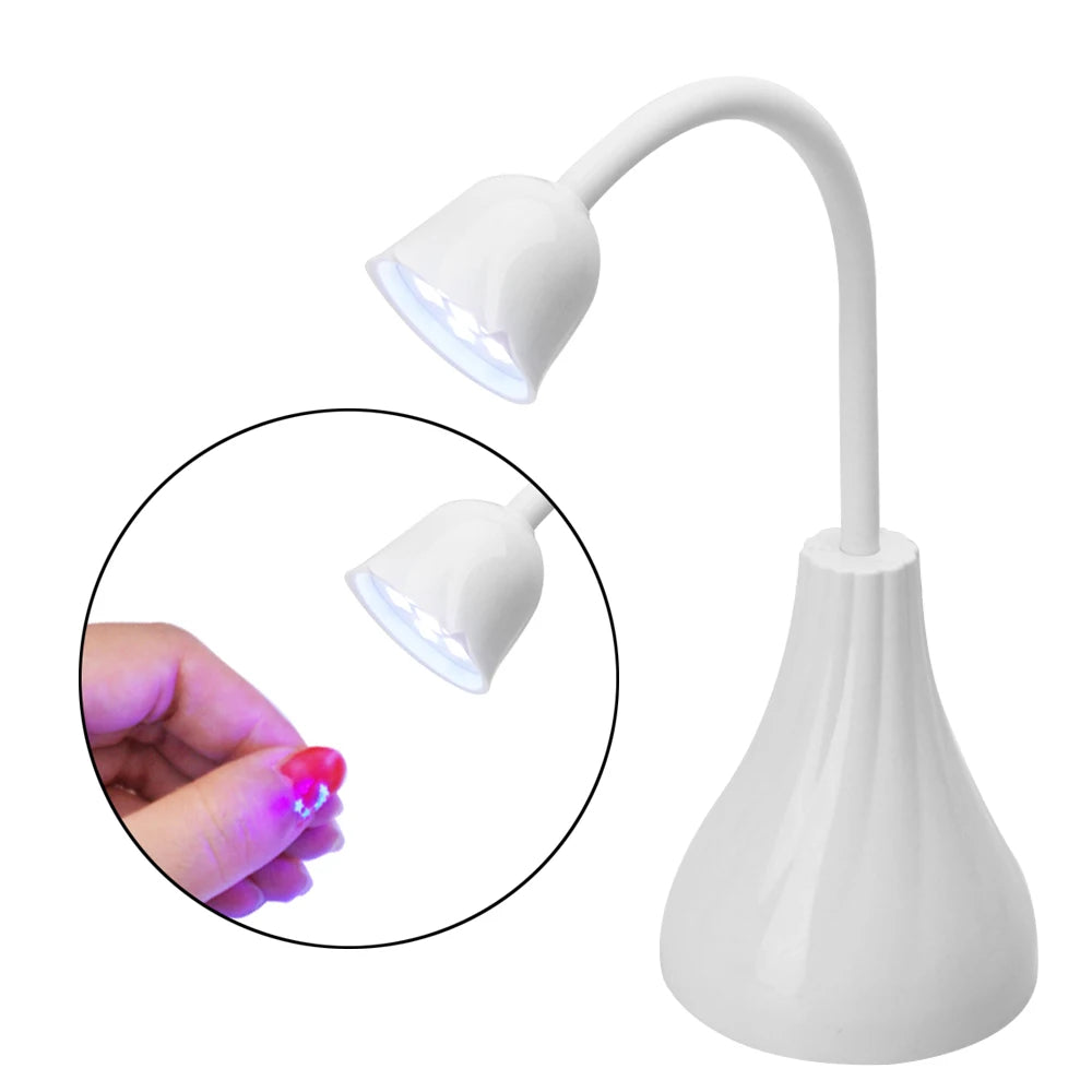 UV LED Nail Lamp Portable Mini Lotus Hands Free Light Rotatable Nail Dryer Quick Dry Nail Gel Polish Curing Lamp
