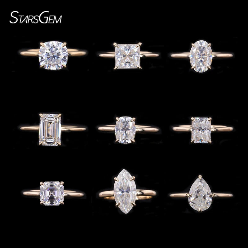 Starsgem Diamante De Bijoux Custom 10K Yellow Gold Engagement 1ct Lab Grown Diamond Rings