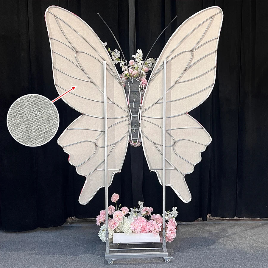 Realistic Artificial Silk Pink and White Butterfly-shaped Floral Decorations and Light Luxury Wedding Backdrop for Mother's Day