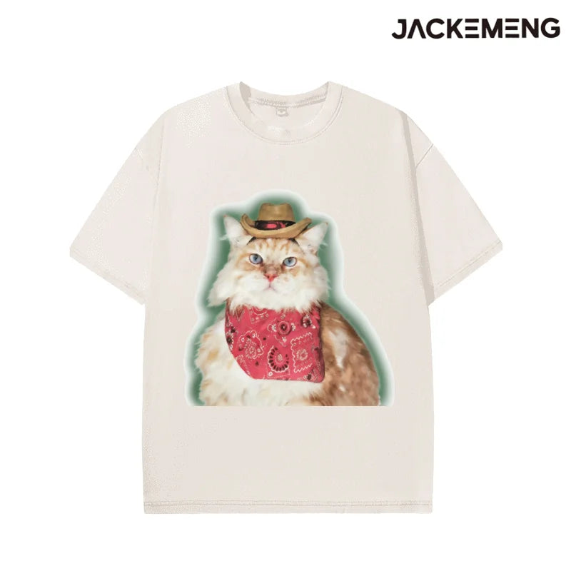 Oversized Vintage Animal Streetwear Print Tshirt USA Stock Wholesale Y2K Casual Tee