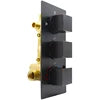 For Brass Bathroom Shower Mixing Valve Triple Handle 3-Way Thermostatic Water Diverter Temperature Control Brushed Rain