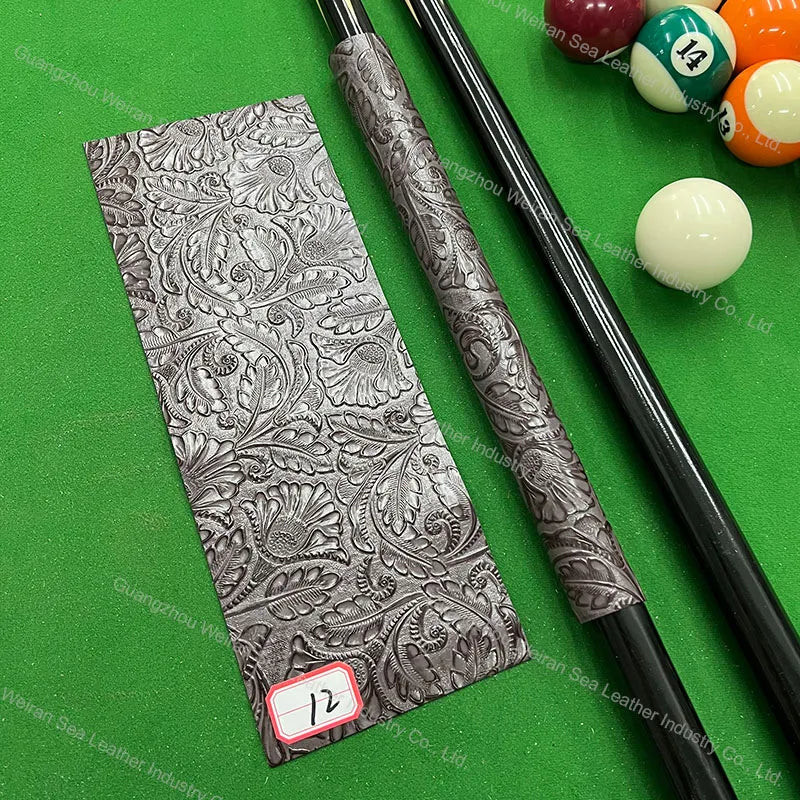 Genuine Cow Skin Pool Billiards Cue Grips Non-Slip Protective Sleeve Wrap with Different Print Pattern Genuine Leather Club Wrap