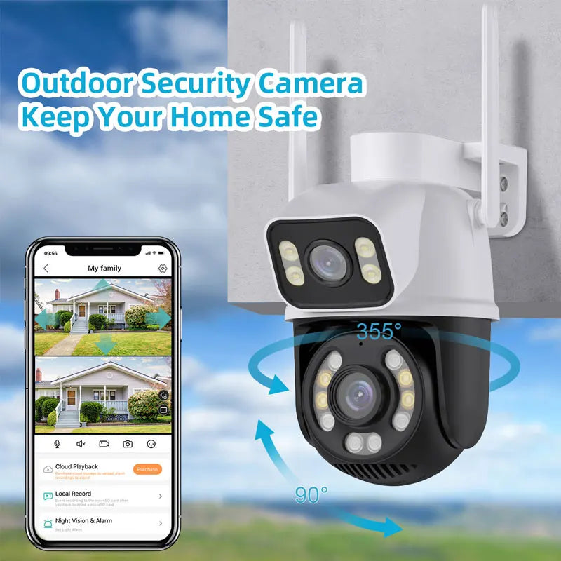 icsee 3K HD wifi ip monitoring camera outdoor home security cameras 6MP 8MP 360-degree full-color 4K ptz Remote wireless camera