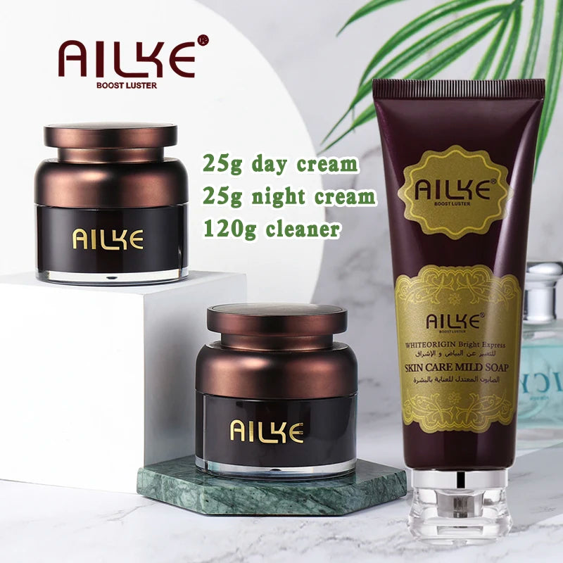 AILKE Facial Whitening Skin Care Women Set, Brighten, Even Skin Tone Kit, Anti Dark Spots, Freckle, Pigmentation, Moisturizing