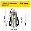 SucceBuy 4-12L Hand Powered Sprayer Stainless Steel Watering Spraying Sprinkling Atomizer Pump Home Ground Garden Cleaning Sprayer