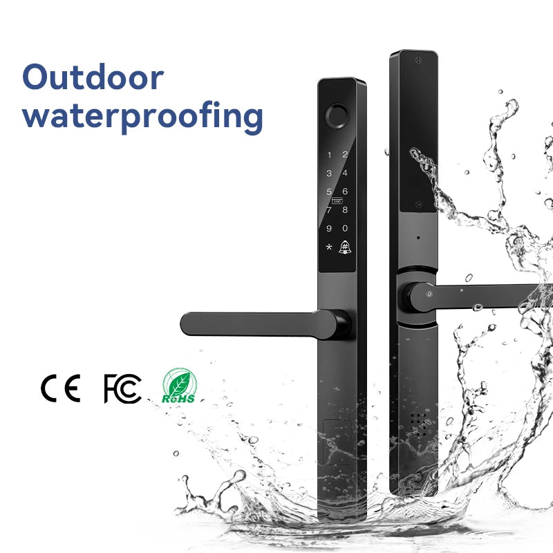 Kasman SOURCE PRICE Slim Smart Door Lock Intelligent Tuya Waterproof Aluminum Smart Lock  Fingerprint Password WiFi