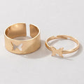 Trendy Gold Butterfly Rings for Women Men Lover Couple Rings Set Friendship Engagement Wedding Open Rings N2203181
