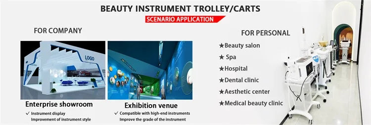 Factory Hot Sale Modern 50x40x20 Beauty Instrument Rolling Movable Trolley Stand