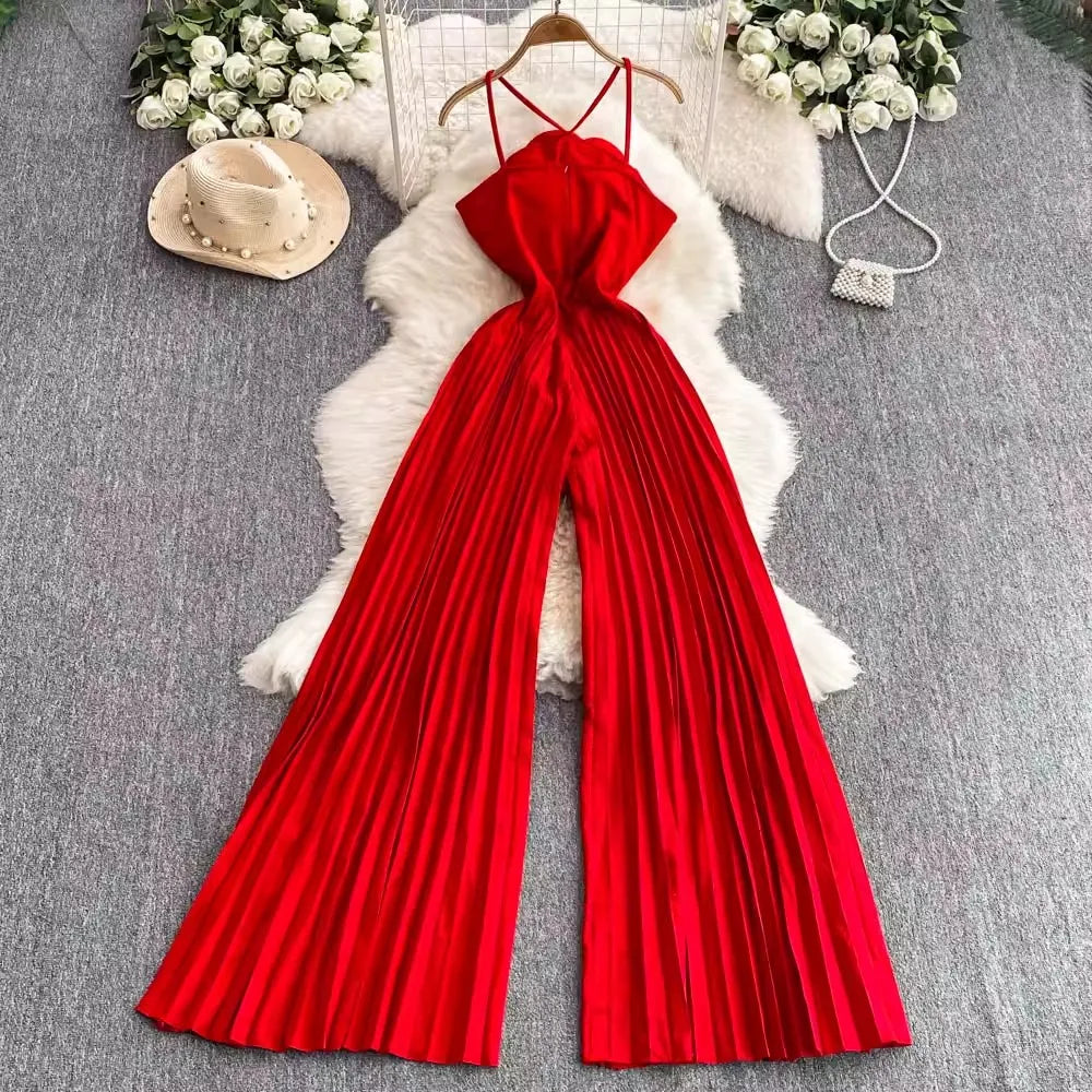 S-3XL 3D Floral Strapless Jumpsuit Casual High Waisted Straight Leg Wide Leg Pants Jumpsuit
