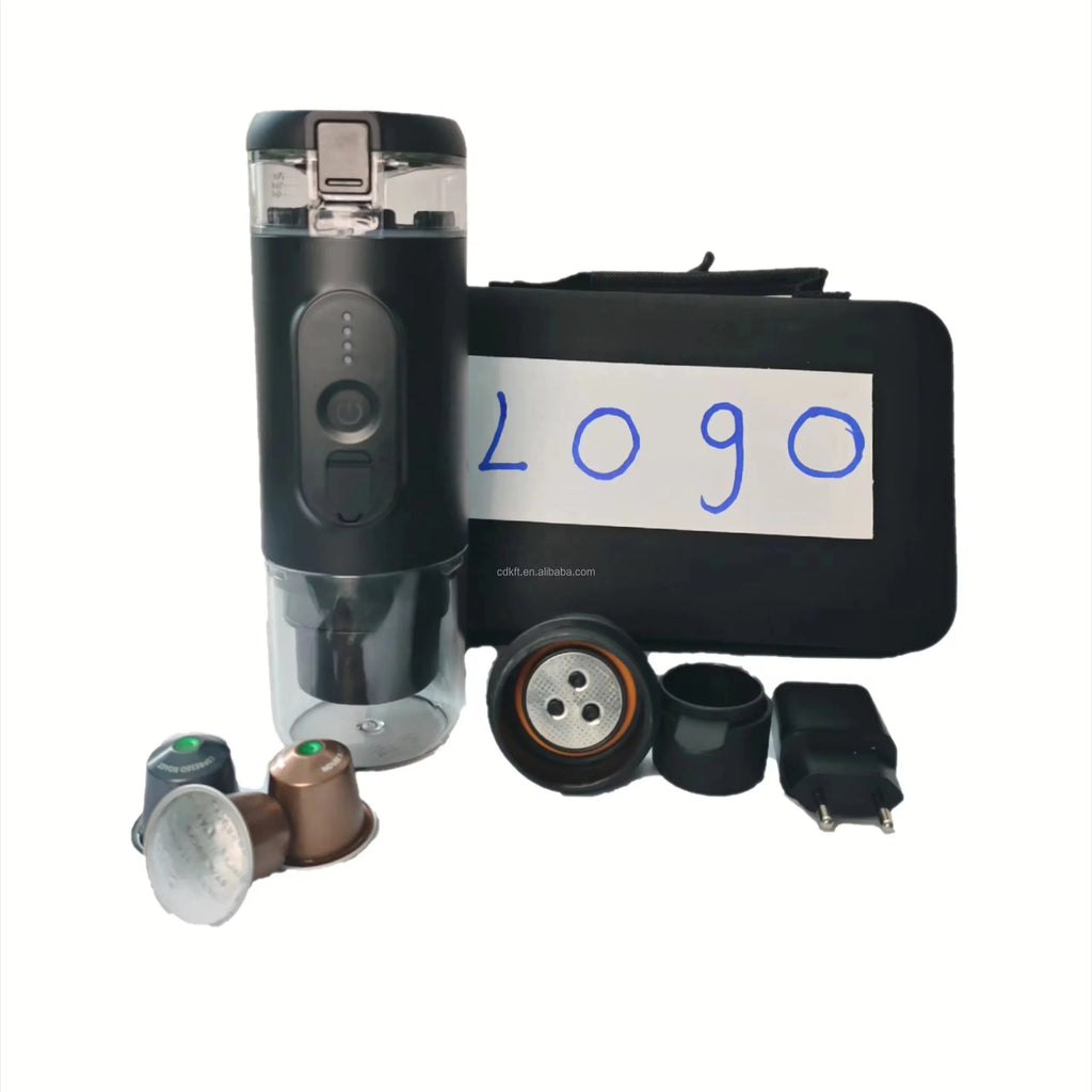 12V Battery-Powered Portable Car Espresso Coffee Maker with Capsule System Hot Water Function for Outdoor RV Household Hotel Use
