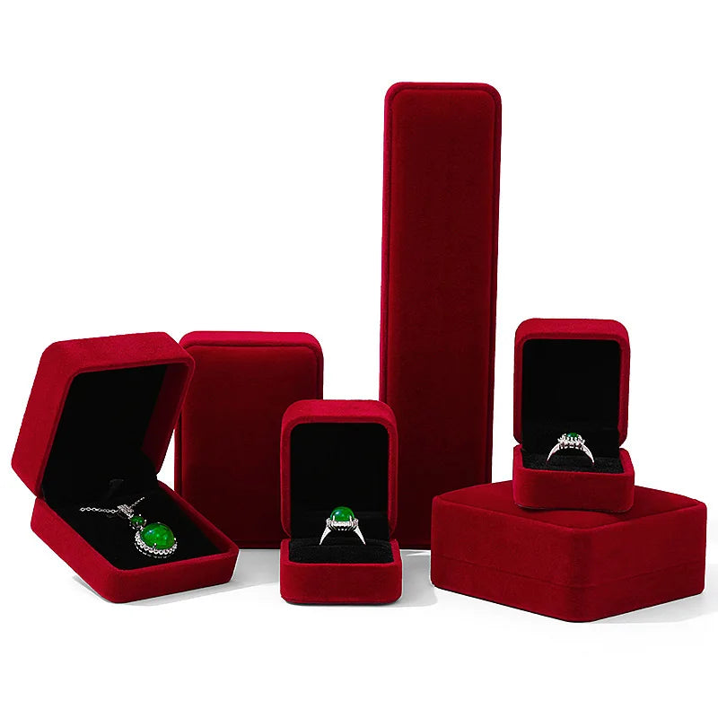 Women's Velvet Jewelry Storage Organizer Box Small Size Portable Case Earrings Rings Necklaces Bracelets Pendants-for Weddings