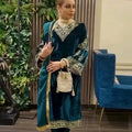 Viscose Velvet With Embroidery Sequence Work Suit Viscose Velvet Sequence Embroidered Work Top and Bottom With Dupatta