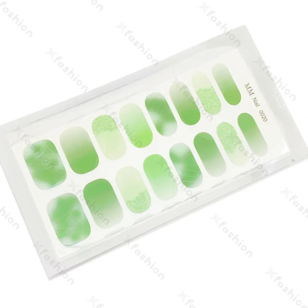 Hot Sale 16 Tips Solid Color Semi-Cured Gel Nail Stickers UV Light Durable Waterproof Long-Lasting Gel Nail Stickers Wholesale