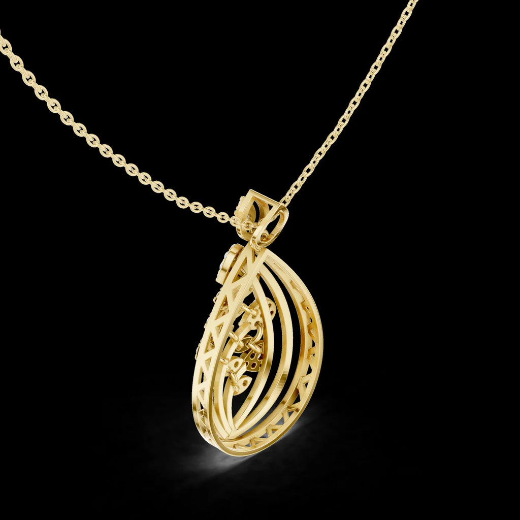 Luxury 14K 18K Gold Leaf Diamond Pendant Necklace for Women, Elegant Teardrop Nature Design Link Chain Jewelry for Engagement