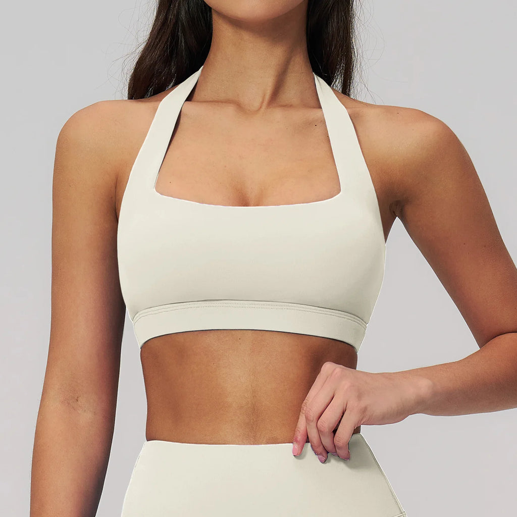 Backless Yoga Suit Halter Neck Tight Quick-drying Fitness Suit High-intensity Sports Suit Female