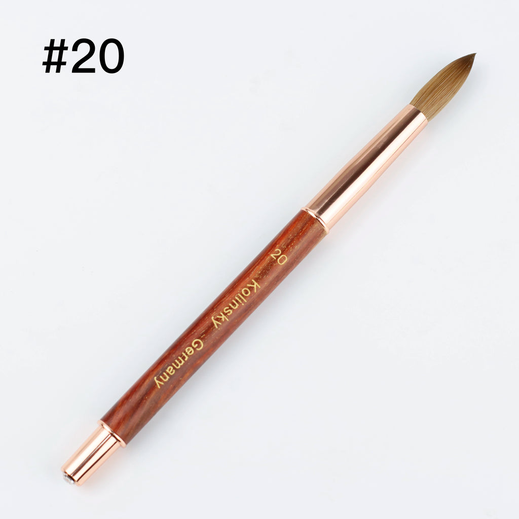 High Quality Nail Brush Custom LOGO Wood Handle 100% Pure Kolinsky Sable Acrylic Nails Art Brushes with Box