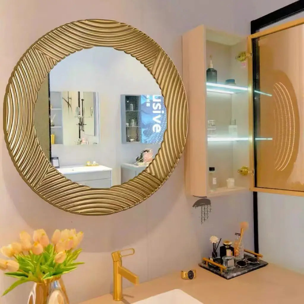 60X60cm Creative Circular Bathroom Bathroom Toilet Vanity Hanging Mirror Living Room Porch Decoration Mirror