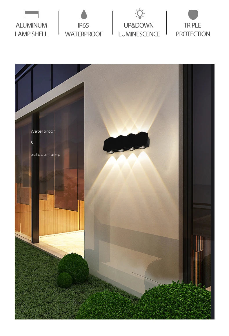 LED Wall Lamp Waterproof Outdoor Wall Light Porch/Garden/Bedroom Indoor Modern Nordic Sconce Luminaire 2 4 6W 8W 10W 12W 85-265V
