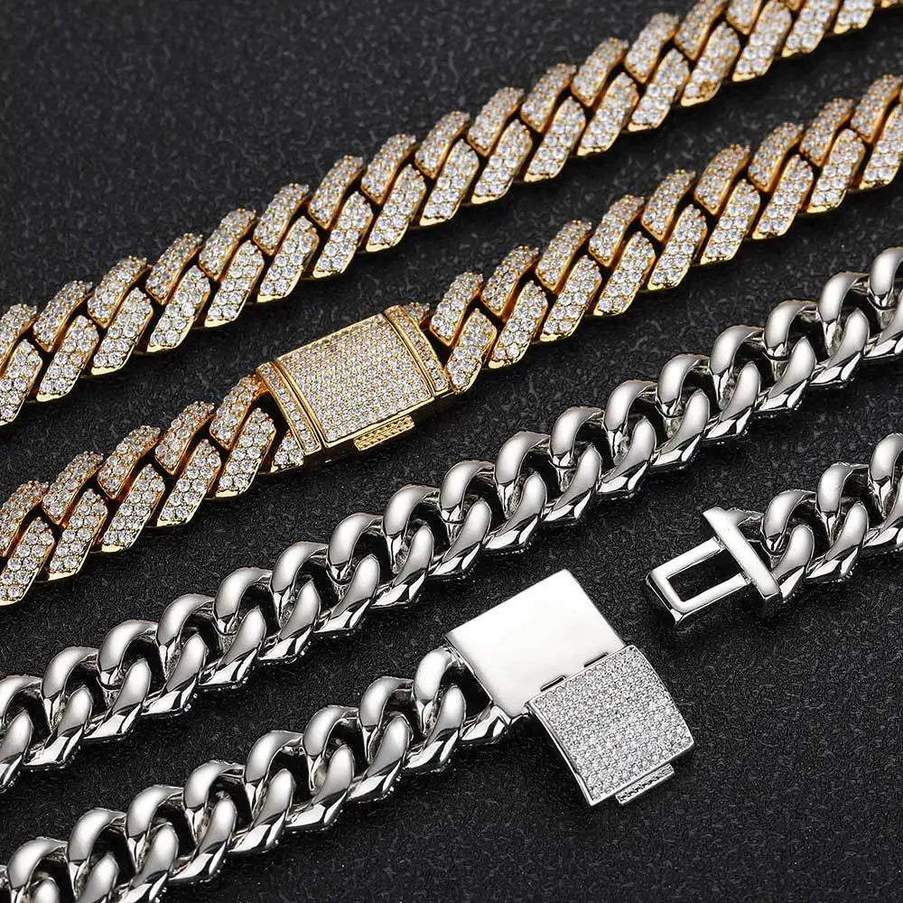 European American S925 Sterling Silver Men's 10mm Hip-Hop Micro-Inlaid Mosan Diamond Fashionable Cuban Fashionable Bangles