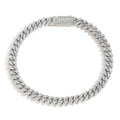 BES 6MM Hip Hop Bracelet Cuban Chain Spring Buckle Single Row Zircon Cuban Bracelet for Men Hip Hop Jewelry