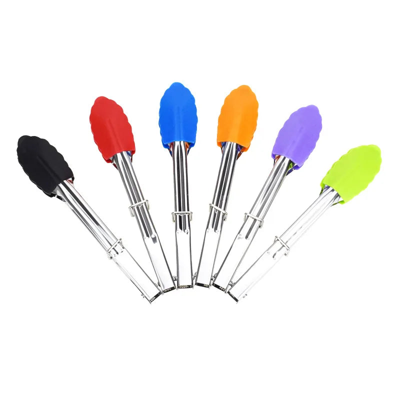 Stainless Steel Silicone Food Tong  Kitchen Tongs Silicone Non-slip Cooking Clip Clamp BBQ Salad Tools Grill Kitchen Accessories
