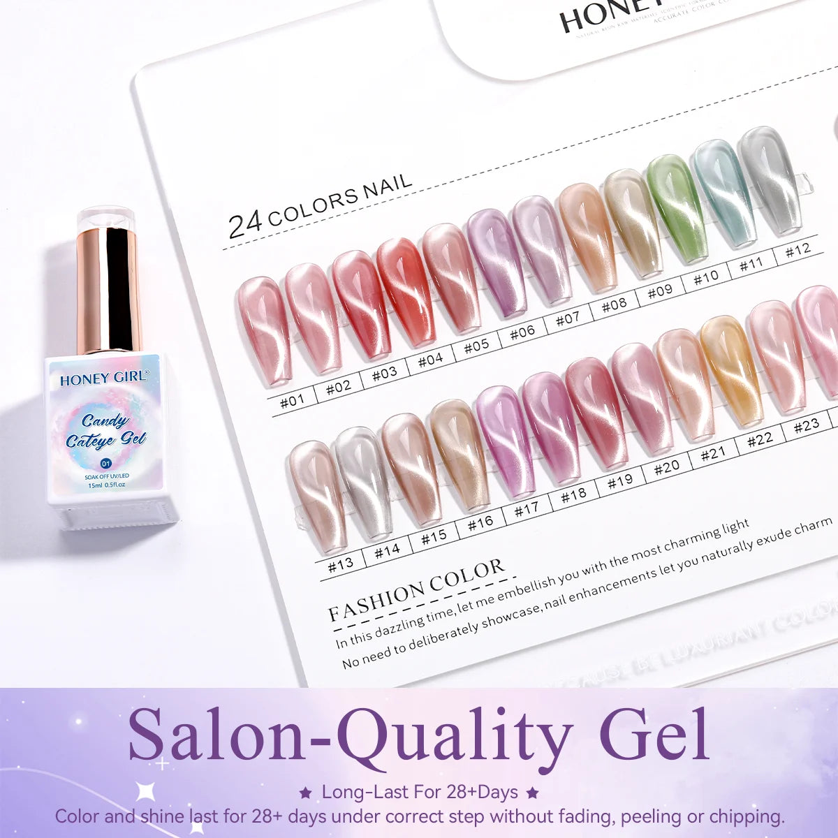 HONEY GIRL Moon Light Magnetic CatEye 24 Colors Jelly Gel Polish Set Wholesale 9d Crystal Uv Gel Nail Polish Cat Eye Gel Polish