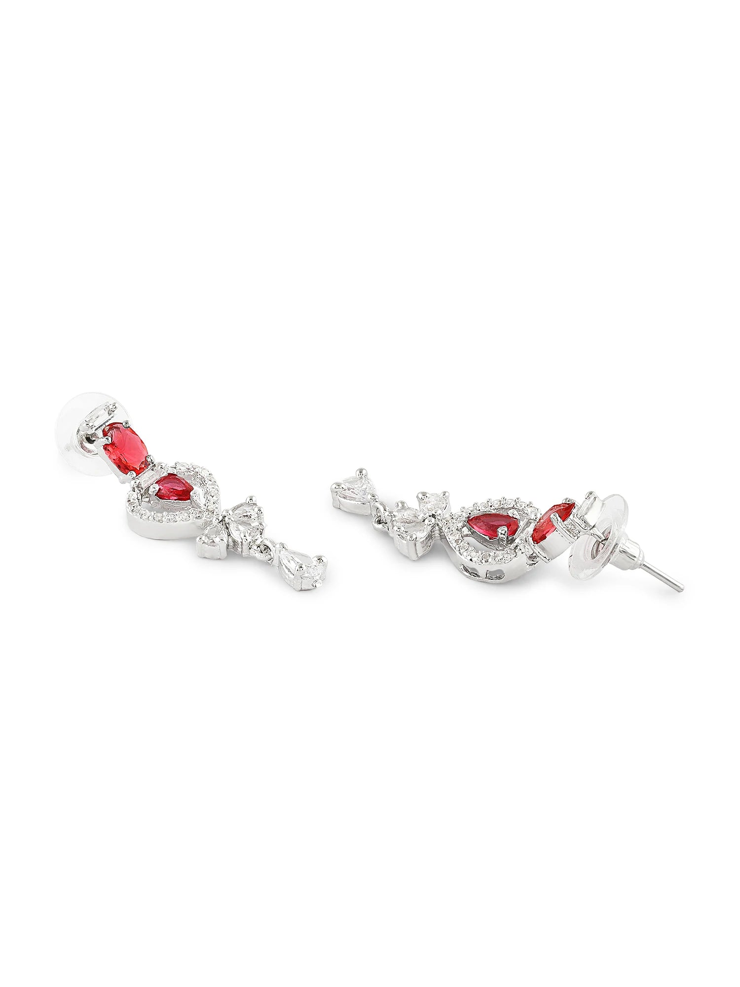 Luxury Custom-shaped Zircon Bridal Jewelry Set Rhodium Plated Earrings Necklace Women Classic Hot Selling Wedding Party Gift