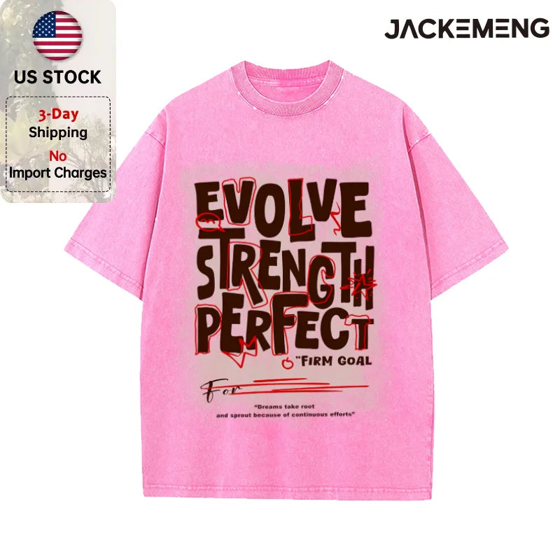 Oversized Washed Retro Inspirational Streetwear Print Tshirt USA Stock Wholesale Y2K Casual Tee