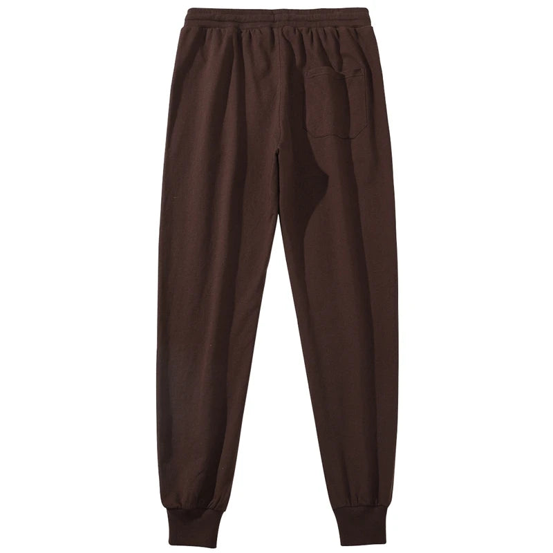 Vintage Sports Sweatpants Spring Autumn New Cotton Brown Joggers Fitness Casual Pencil Pants Loose Home Comfortable Sweatpants