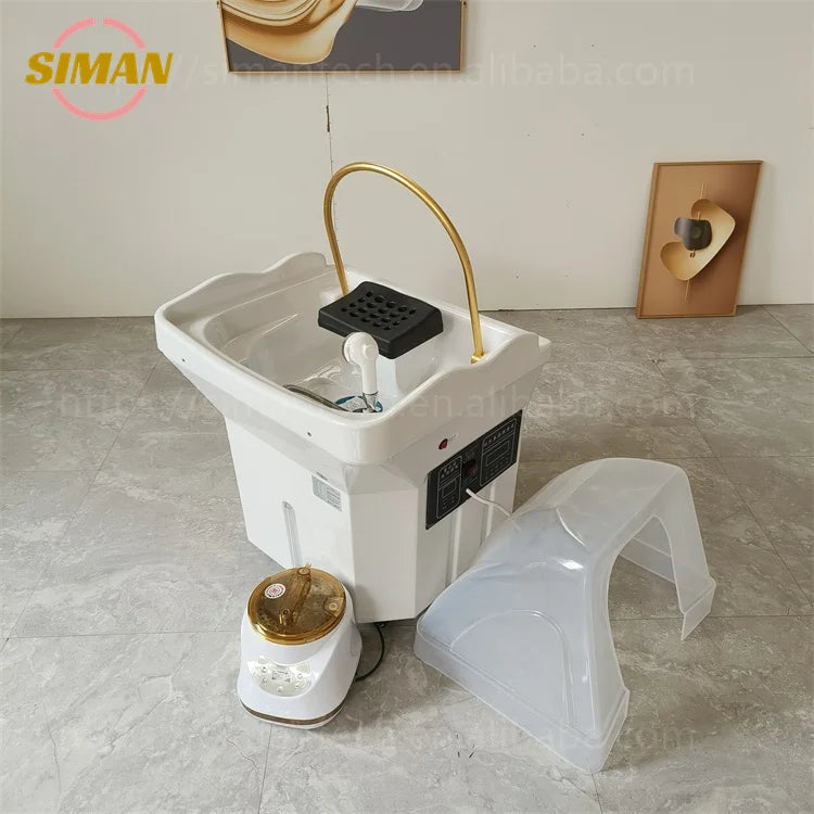 Siman 60L Water Tank for Spa Barber Shop Portable Adjustable Height Washing Hair Bowl Shampoo Basin Sink Popular Salon Furniture