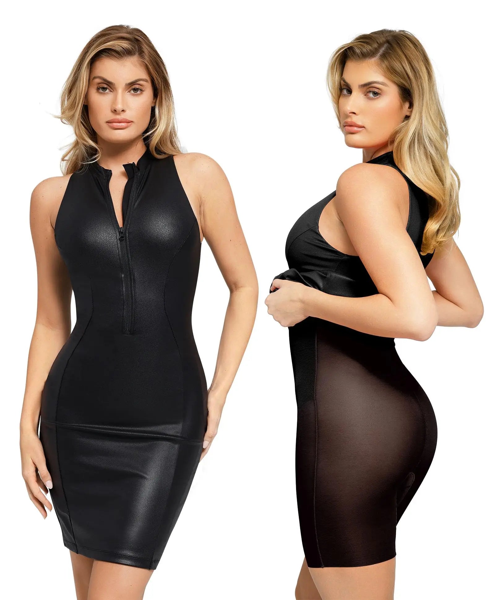 Shapewear Dress Leather Dresses for Women Mock Neck Dress Night Club Outfits