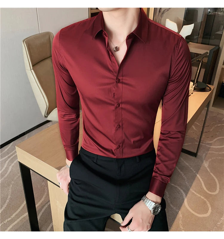 Camisas De Hombre Long Sleeve Shirts For Men Clothing 2026 Business Formal Wear Camisa Social Masculina Slim Fit Chemise Homme