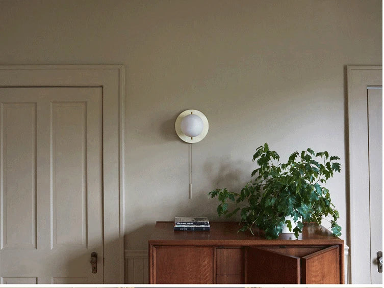 Wall Lamp With Switch Nordic ball wall lamp luxury TV postmodern minimalist glass creative hotel aisle corridor gold wall lamp