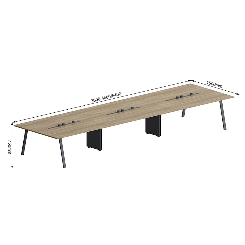 Wholesale Large Office Meeting Table Anti-Scratch 12-16 Seater Boardroom Oak Wood MFC Smart Power Charger for Conference Rooms