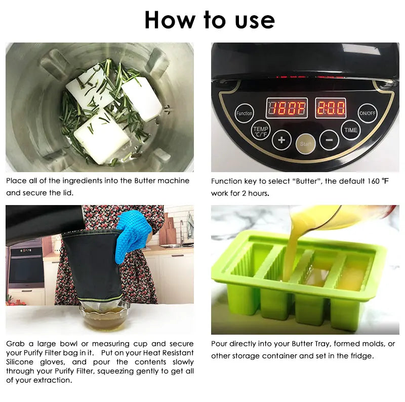 OEM/ODM 1.3L Multifunctional Decarb & Infusion 5 in 1 Butter Maker for Herb Oil Tincture Butter Honey Magic Machine