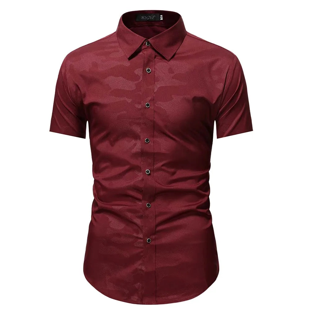 Summer Business Social Chemise Homme Casual Party Short Sleeve Striped Shirt Men Dress Luxury Button Up Fashion Mens Clothes