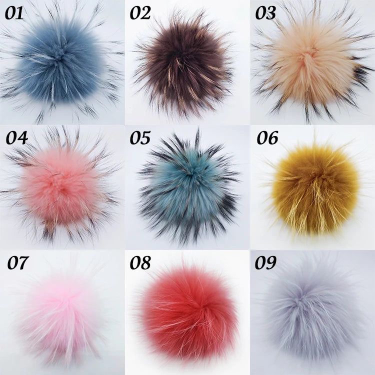 Wholesale Price Real Fur Pom Poms for Hats Real Mink Hair Fox Fur Nature Colors Custom Colors