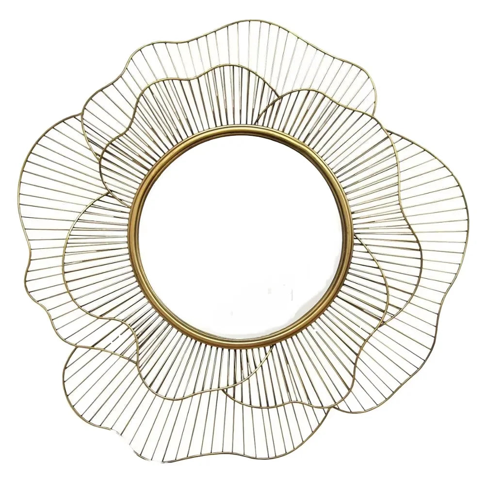 76X72CM  Large Metal Flower Art New Wall Bedroom Makeup Mirrors Bathroom Home Decor Luxury Frame House Hanging Dropshipping DDP
