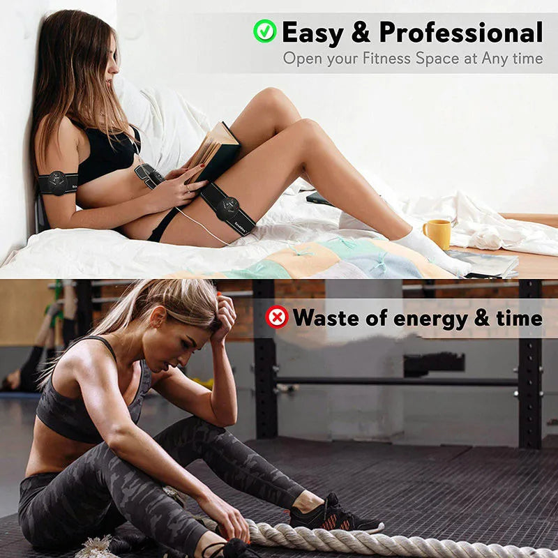 Electric Muscle Stimulator Wireless Buttocks Hip Trainer Abdominal ABS Stimulator Fitness Body Slimming Massager