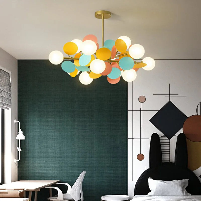 Colourful Branch Chandelier for Bedroom Living Room Acrylic Hanging Lamps Lustre Mood Ceiling Light Modern Led Chandeliers