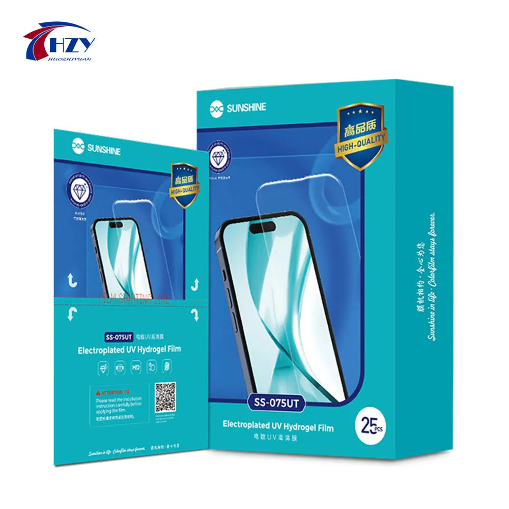 SUNSHINE SS-075UT Electroplating UV HD Hydrogel Film Strong Compressive Strength for Various Phone Models With Recharge Code
