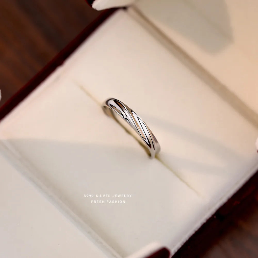 New NO MOQ Jewelry Fashion Couple Ring Jewelry 925 Sterling Silver Twisted Zircon Engagement Weeding Rings Lover Diamond Rings