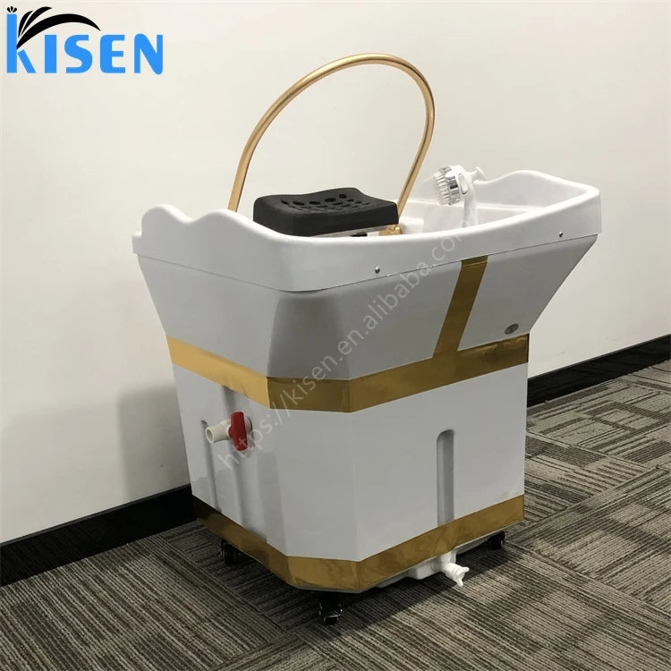 Kisen Professional Head Spa Backwash Shampoo Bowl Sink Portable Shampoo Basin with Water tank Water Heater No Plumbing