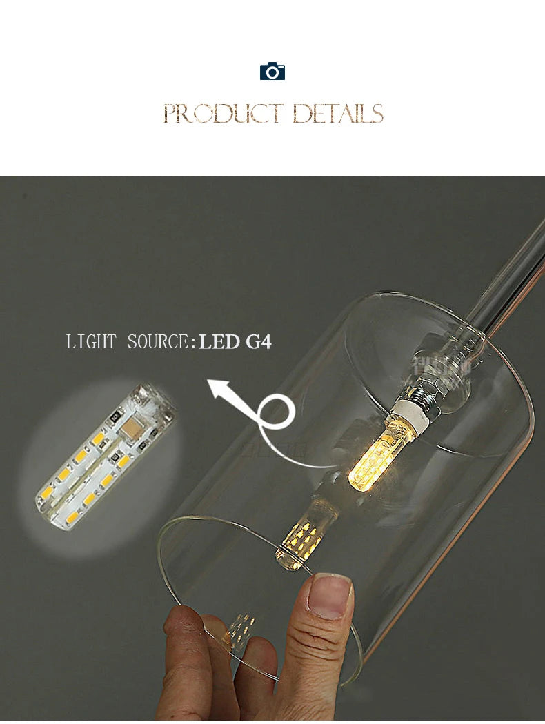 Modern Glass Pendant Lights - Minimalist Hanging Lamps for Dining Room, Bar, Bedroom & Bathroom Ceiling Lighting