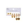 High Quality Stainless Steel Stud Earring Set Three Pairs on One Card Shower Accessories That Don't Fade Bean Stud Earrings