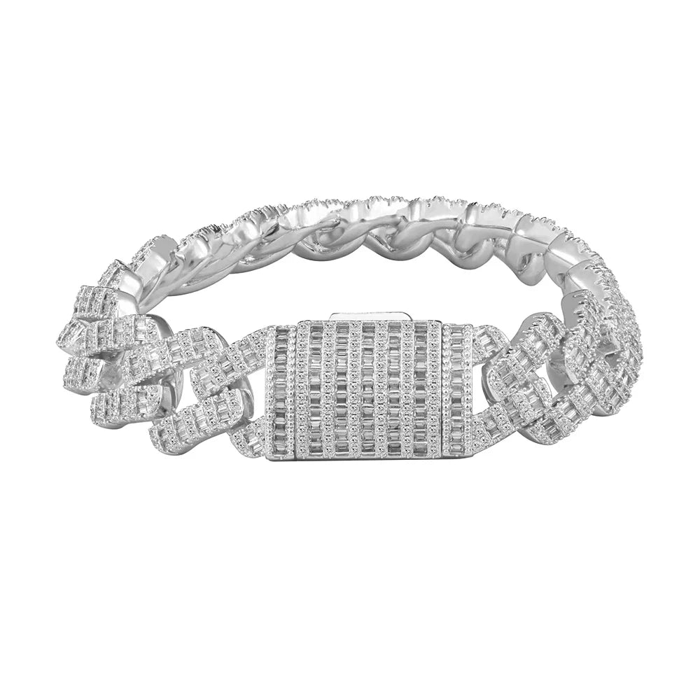 OUGEPHELI CZ Zircon Cubic Zirconia Gold Plated 925 Sterling Silver Cadena Cubana Hip Hop Necklace Jewelry Miami Cuban Link Chain